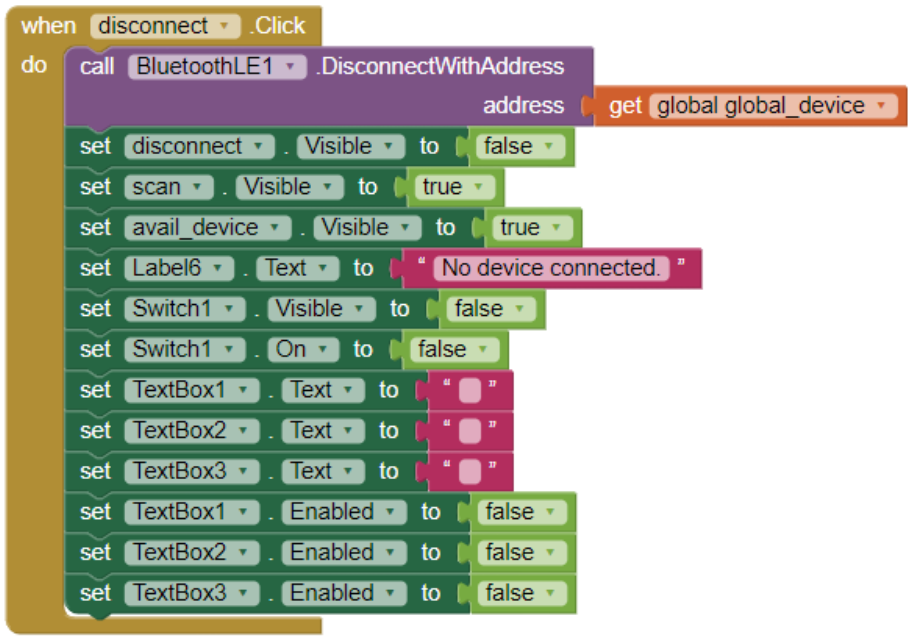 Terminate Bluetooth connection
